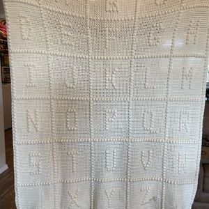 Hand crochet ABC baby blanket